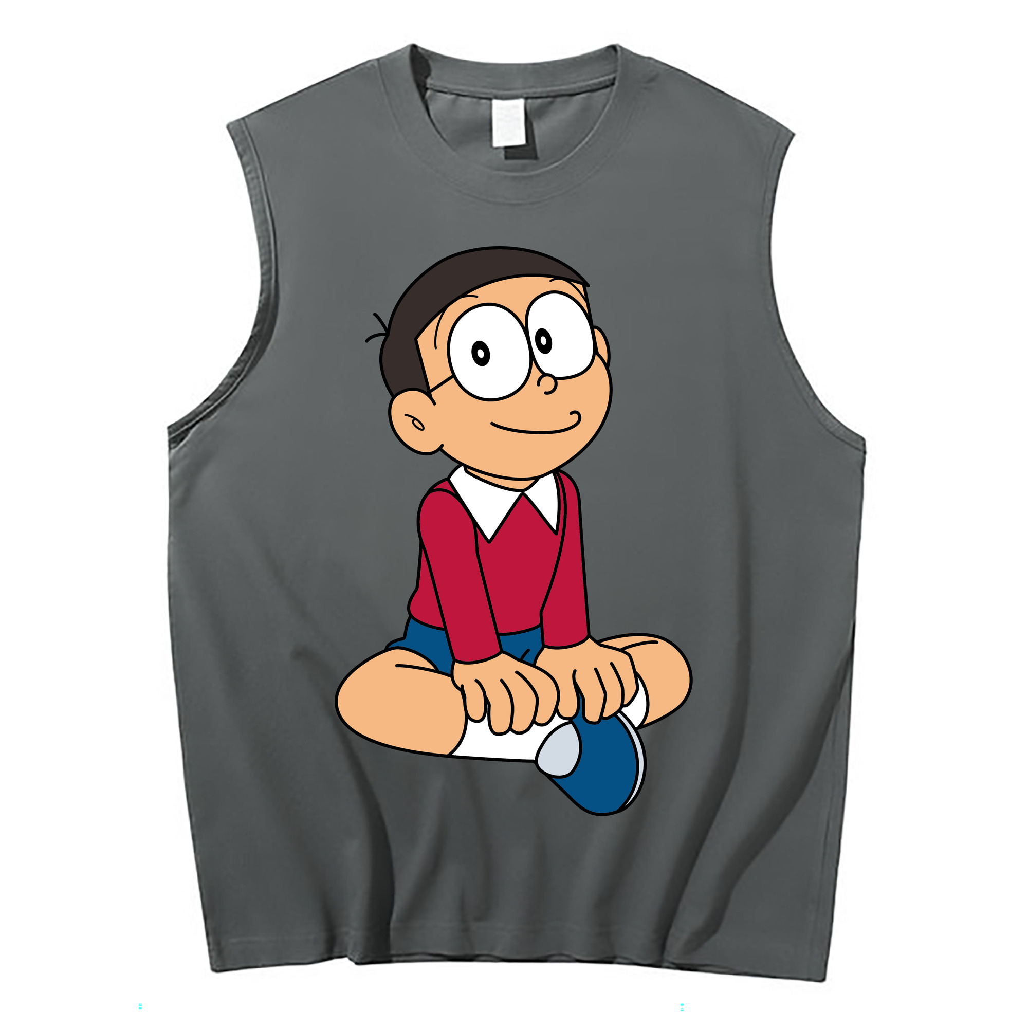 （画像用） ドラえもん 野比 のび太 Doraemon Nobita Nobi コットン100％タンクトップ（フロントプリント）